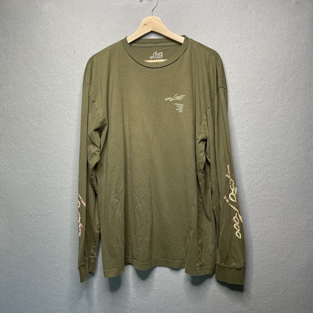 Lost Mens Olive Green Long Sleeve T-Shirt X-Large